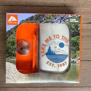 Ozark Trail 7.5oz Stainless Steel Flask with Attached Cap and Easy-pour Funnel